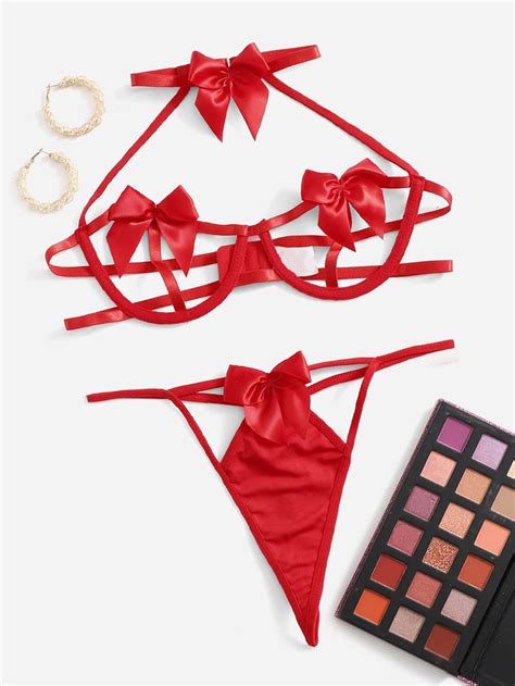 Cut Out Bow Decor Underwire Lingerie Set Artofit