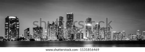 Miami Skyline Black White Stock Photo Edit Now 1131856469