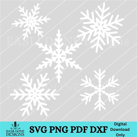 Snowflake Svg Png Christmas Clipart Holiday Wall Art Snowflake Etsy