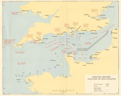 D Day Operation Neptune June 1944 Convoy Routes Naval Covering Forces