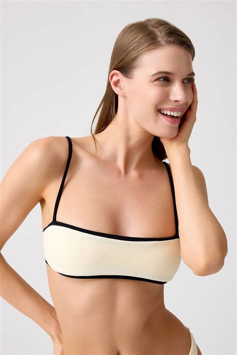 Los Ojos Melodi Krem Siyah Dokulu Bikini St Bandeau Top Fiyat Yorumlar