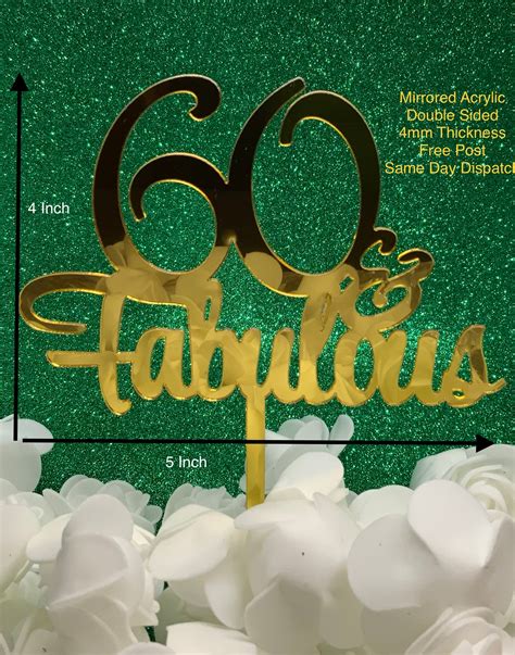 Personalised Acrylic Birthday Cake Topper 60th Birthday 60 And Etsy