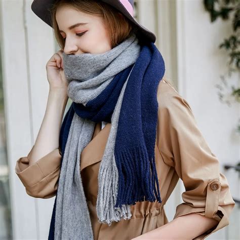 Scarf Luxury Brand Couple Winter Scarf Shawl Multi Colors Vertical Warm