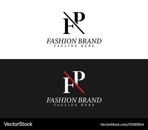 Letters Fp Pf Modern Fashion Brand Logo Design Vector Image