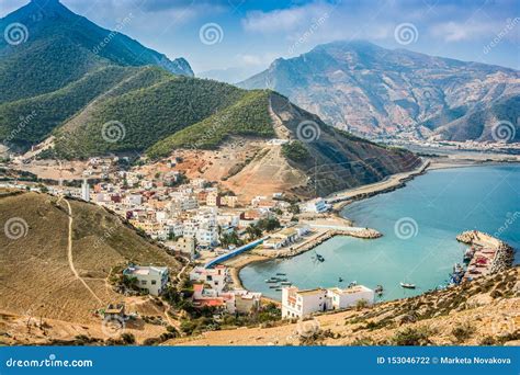 Panoramic View On Coastal City El Jebha In North Morocco By