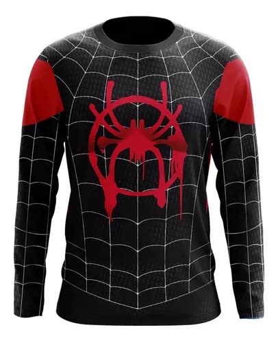 Playera Sublimada Miles Morales Pelicula Manga Larga Meses Sin Inter S