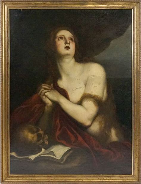 Pittore Del XVII Secolo Maddalena Penitente Olio Su Tela Cm 99x75 5