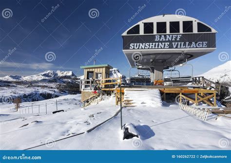 Ski Lift Terminal Alpine Skiing Slopes Sunshine Village Banff National Park Canada Editorial ...