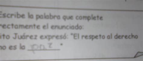 Qu Reactivo Es El Respeto Al Derecho Ajeno Es La Paz Brainly Lat