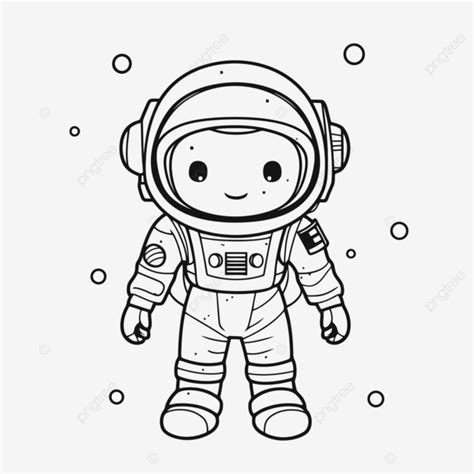 Dibujo De Pequeño Astronauta Página Para Colorear Vector PNG dibujos