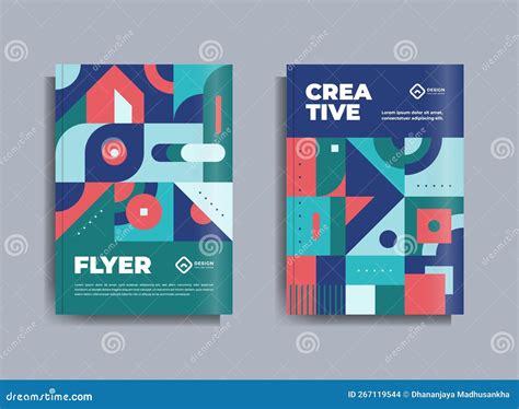 Flyer Brochure Design Template Business Cover Geometric Theme Circles