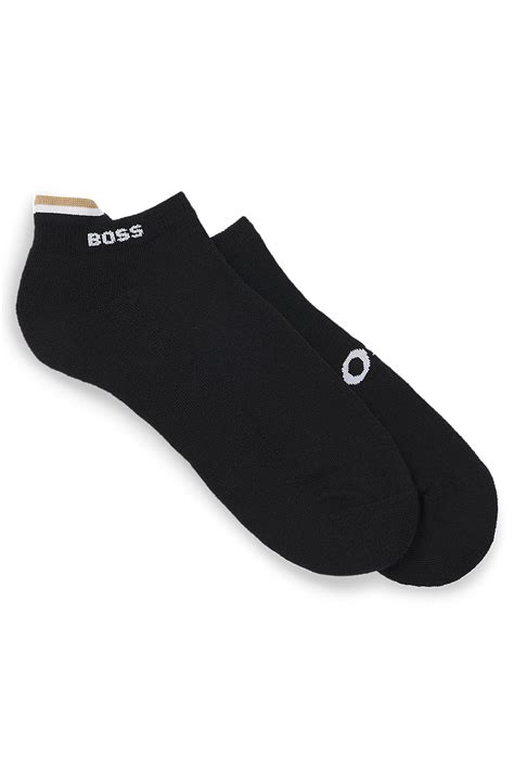 Boss Two Pack Of Ankle Socks With Logo Details Black