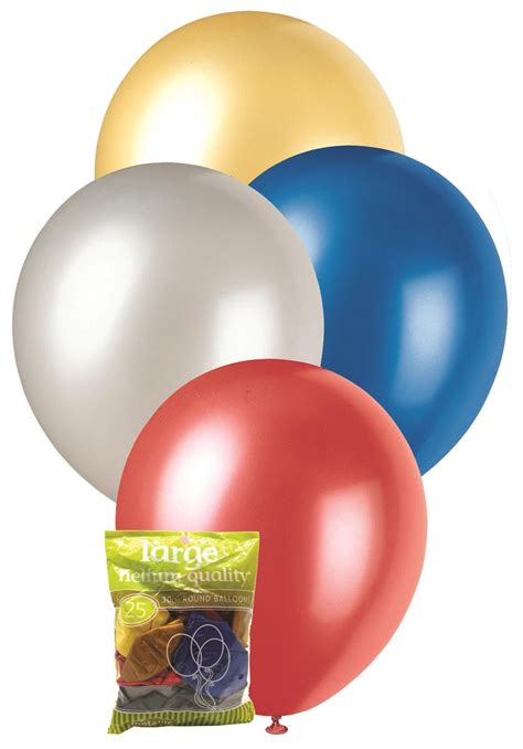 Pack Of 25 Metallic Latex Balloons 30cm SELECT A COLOUR Veronicas