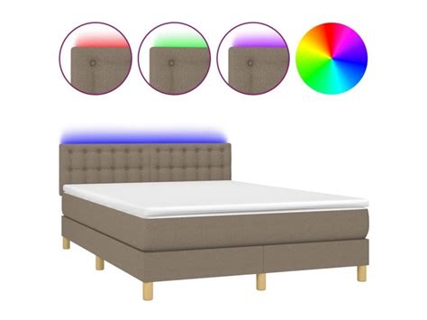 Supersleep Matelas Inclus Sommier Lattes De Lit Led Taupe