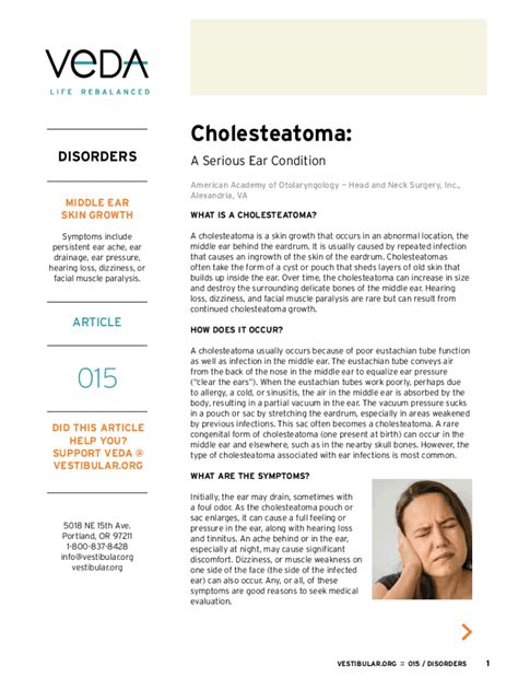 Fillable Online Cholesteatoma: Symptoms & Treatment - Cleveland Clinic Fax Email Print - pdfFiller