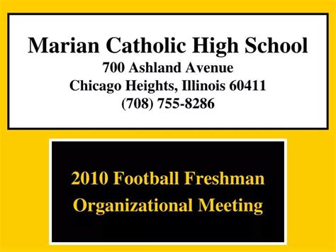 Ppt Marian Catholic High School Ashland Avenue Chicago Heights