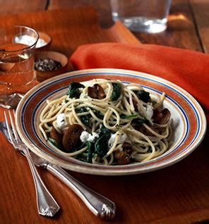 Cremini Mushroom Pasta With Wilted Arugula and Goat Cheese Recipe | SELF