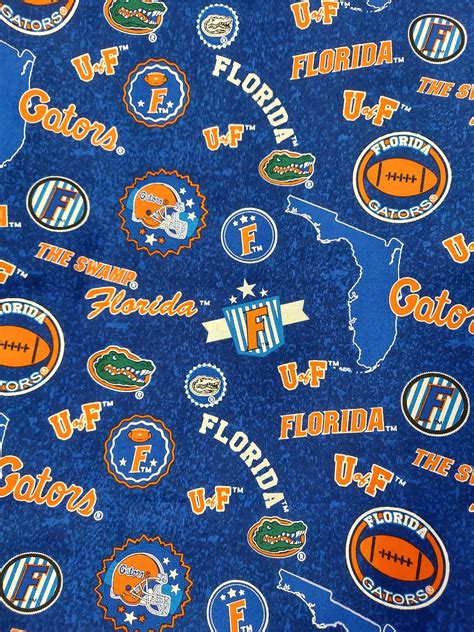 University Of Florida Gators Cotton Fabric By The Yard And Etsy