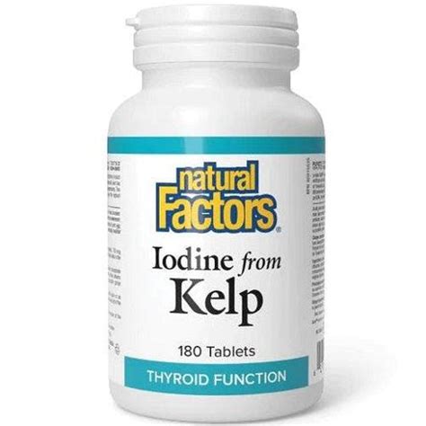 Natural Factors Iodine From Kelp Thyroid Function Tablets 180 Tablets