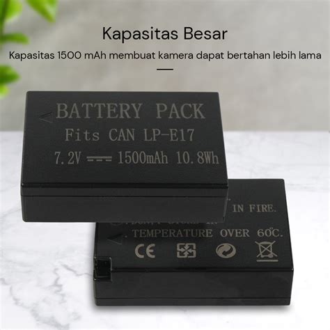 Baterai Kamera Battery Pack Replacement For Canon Lp E17 1500mah