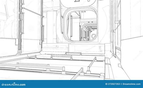 Interior of the Space Station Stock Illustration - Illustration of ...