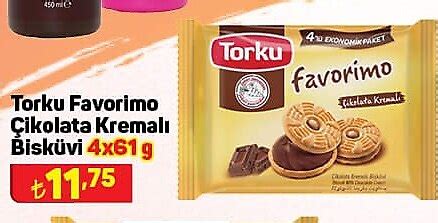 Torku Favorimo Çikolata Kremalı Bisküvi 4x61 g İndirimde Market