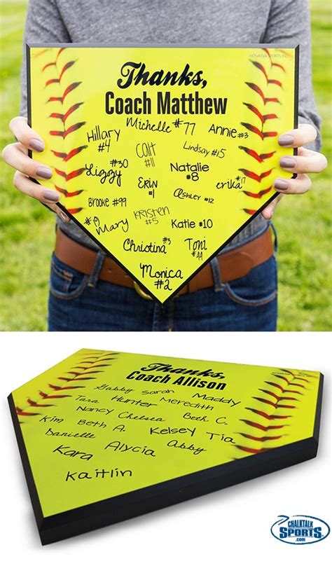 Softball Personalized Thanks Coach Home Plate Plaque | ChalkTalkSPORTS | Girls softball ...