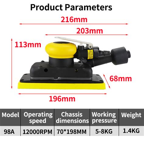 Hifeson Pneumatic Orbital Rectangular Sander