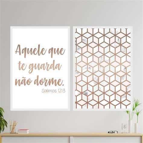 Quadros Aquele Que Te Guarda SALMOS Kit 2 Peças 20x28cm Elo7