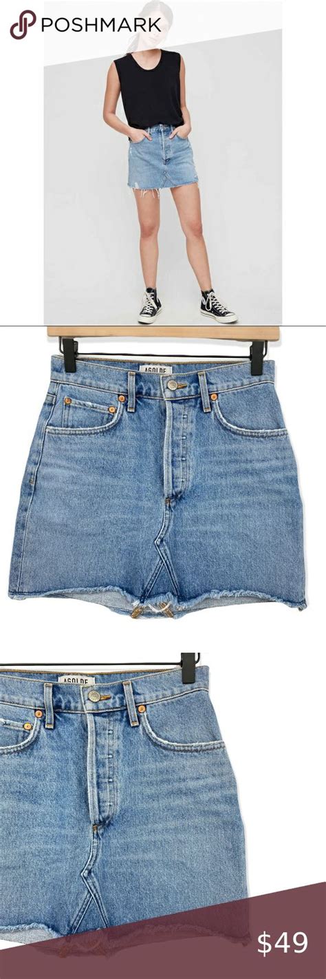 Agolde Quinn High Rise Denim Mini Skirt Size