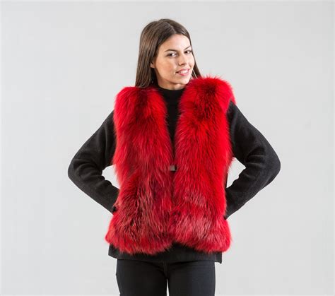 Red Fox Fur Vest Real Fur Coats And Accessories