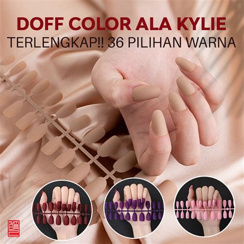 Jual Kuku Palsu Polos Isi Panjang Oval Medium Warna Doff Matte