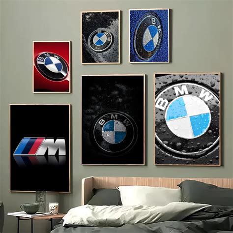 1PC Bmw Logo Na Samoch D Samoch D Sportowy Wy Cigowy Plakat Z Nadrukiem