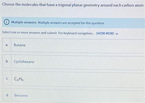 Solved Choose the molecules that have a trigonal planar | Chegg.com