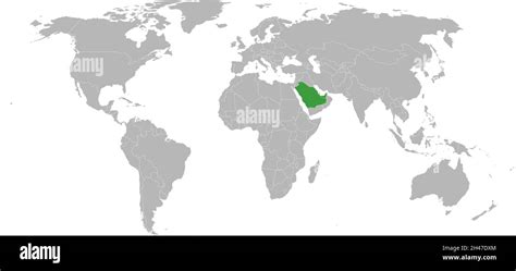 United Arab Emirates Saudi Arabia Highlighted Green On World Map