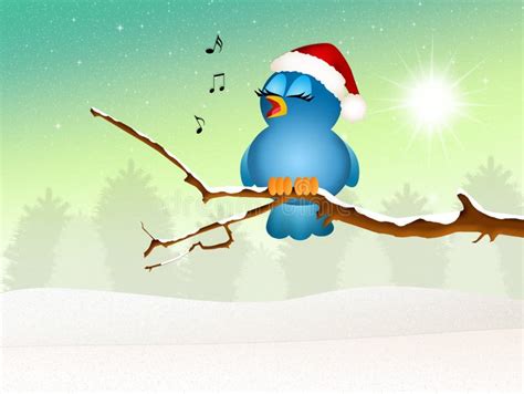 Funny Bird At Christmas Stock Illustration Illustration Of Decorations