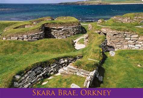 Medium Postcard Skara Brae Orkney pack of 50 - Island Blue