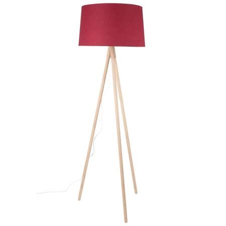 Lampadaire Tr Pied En Ch Ne Et Abat Jour Rouge H