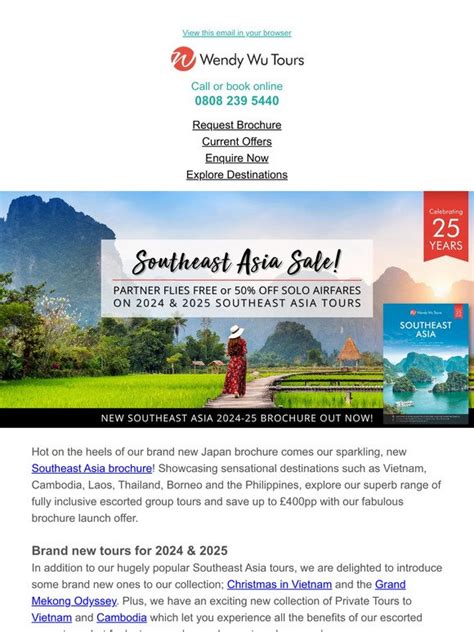 Wendy Wu Tours Brand New Southeast Asia Brochure Out Now Save 400pp