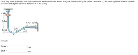 Solved: The 1.3-kg Slider Is Released From Rest In Positio... | Chegg.com