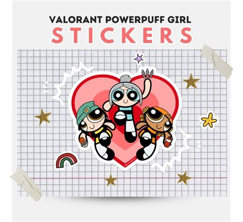 Kj Jett Raze Valorant X Powerpuff Girls Stickers Etsy