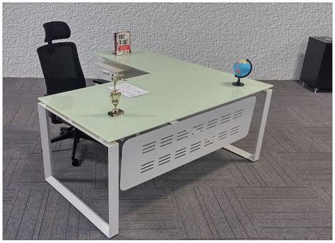 Glass L-shaped Desk