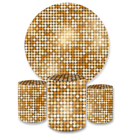 Kit Capa Painel Trio Cilindros Dourado Quadriculado Loja Bibi Painéis