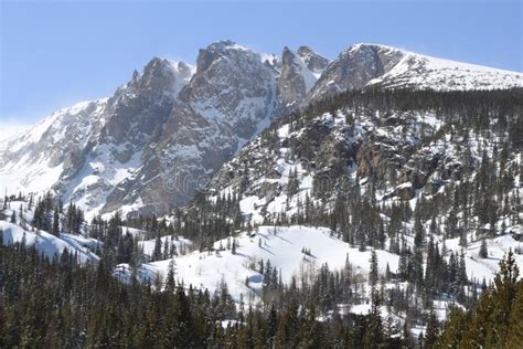 Rocky Mountains after Snowfall Stock Image - Image of rocks, colorado ...