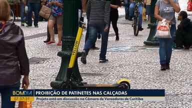 Bom Dia Paraná Vereadores discutem proibição de patinetes em calçadas