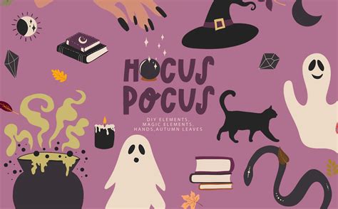 Download Cute Hocus Pocus Halloween Themed Elements Wallpaper