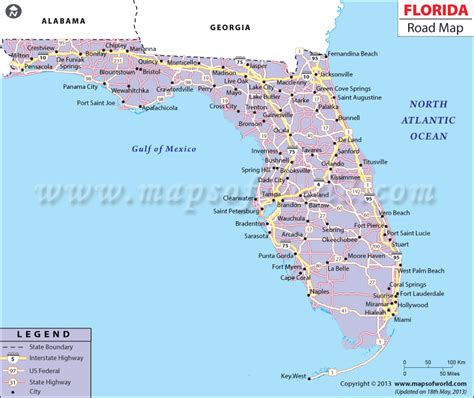 Road Map Of Florida Florida State Road Map Worksheets Library