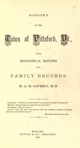 History of the town of Pittsford, Vt. by A. M. Caverly | Open Library