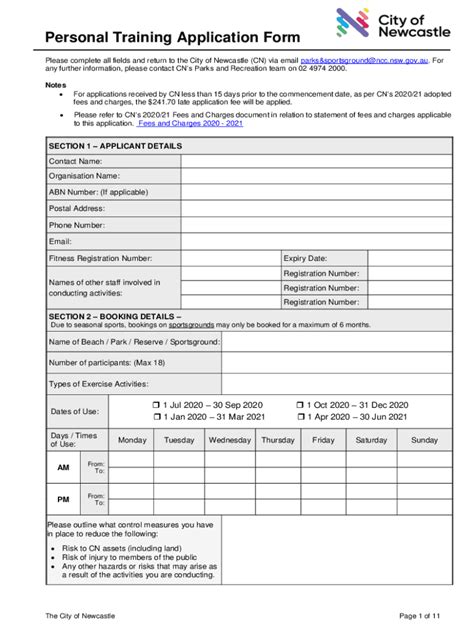 Fillable Online Personal Training Application Form Fax Email Print Pdffiller