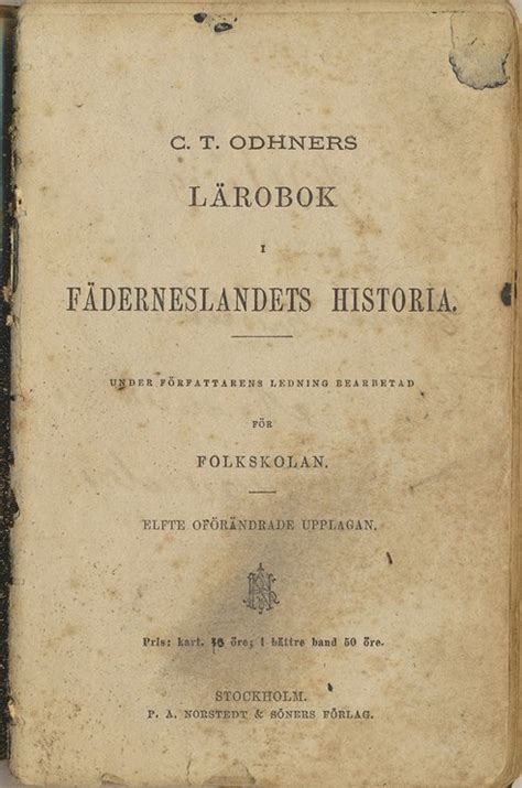 Lärobok i Fäderneslandets Historia tryckår 1884 Memmingsforskarna